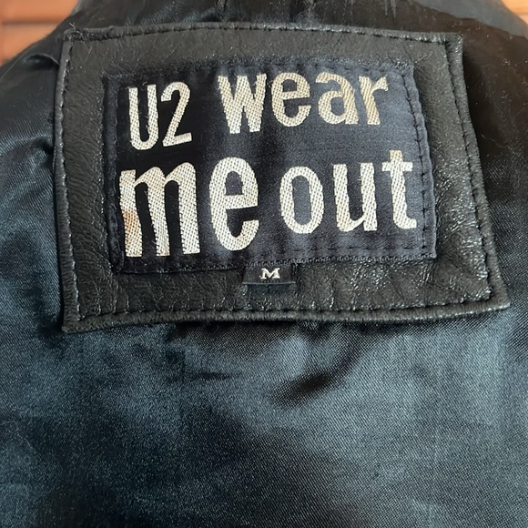 U2 Wear Me Out vintage leather jacket size m black lining. - Picture 8 of 9